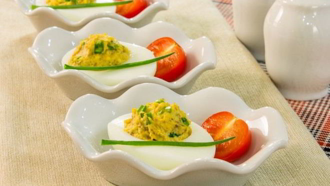 Рецепт яиц, фаршированных грибами