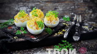 Рецепт Яиц, фаршированных кальмарами