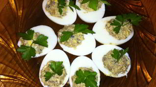 Рецепт Яиц фаршированных куриной печенью