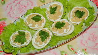 Рецепт Яиц, фаршированных печенью трески