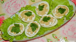 Рецепт Яиц, фаршированных печенью трески