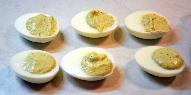 Рецепт яиц, фаршированных с икрой