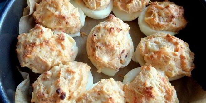 Рецепт запеченных фаршированных яиц