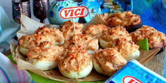 Рецепт запеченных фаршированных яиц