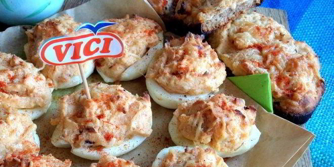 Рецепт запеченных фаршированных яиц