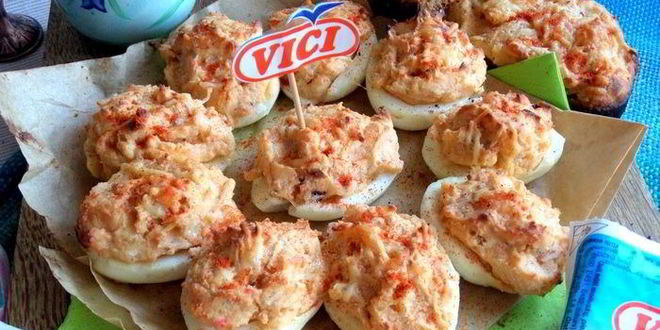 Рецепт запеченных фаршированных яиц