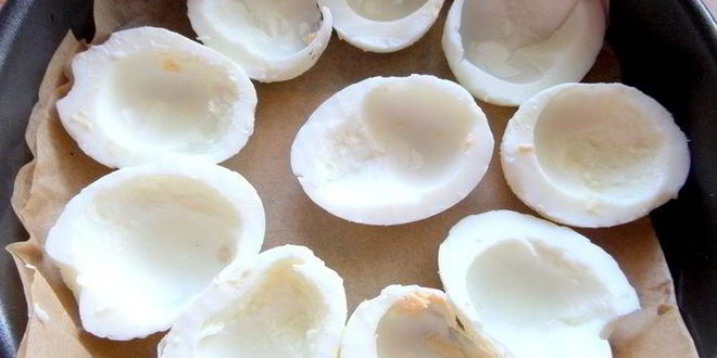 Рецепт запеченных фаршированных яиц