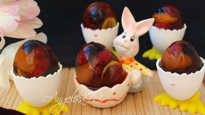 Рецепт фруктово-ягодных заливные яйца