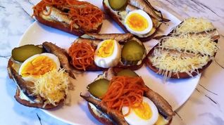 Рецепт Бутербродов со шпротами гренки