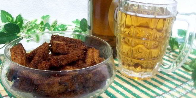 Рецепт Гренков с чесноком к пиву