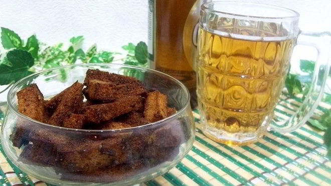 Рецепт гренков с чесноком к пиву