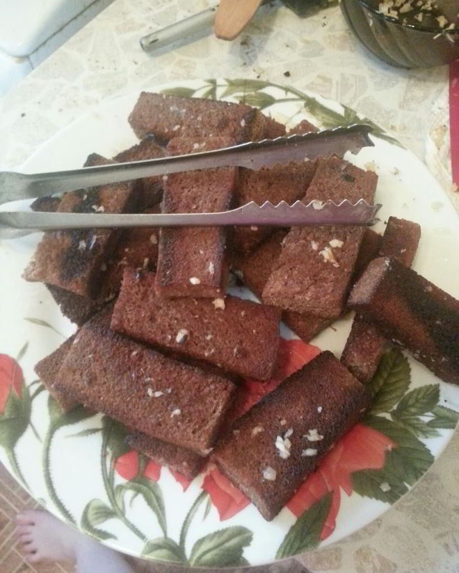 Рецепт гренков с чесноком