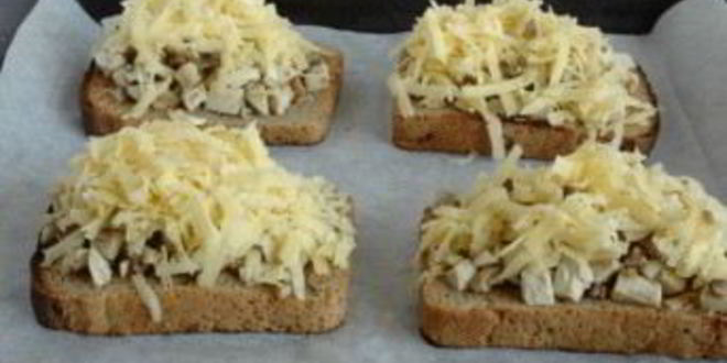 Рецепт гренков с грибами