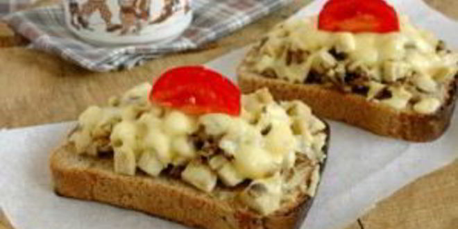 Рецепт гренков с грибами