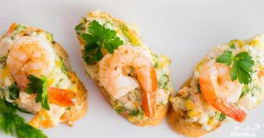 Рецепт Гренков с креветками