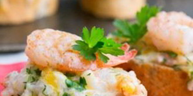 Рецепт гренков с креветками