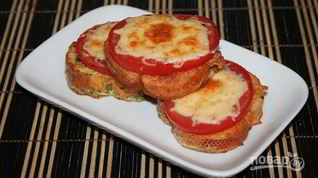 Рецепт Гренков с помидорами и сыром в духовке