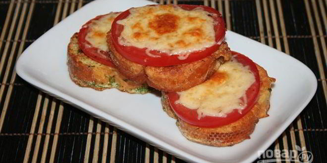 Рецепт Гренков с помидорами и сыром в духовке