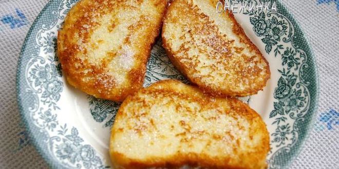 Рецепт гренков сахарных, сырных и запеченные с яблоками