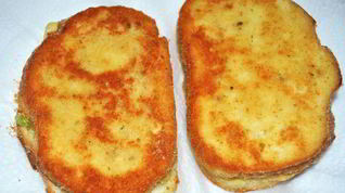 Рецепт Хрустящих жареный гренки с курицей и сыром