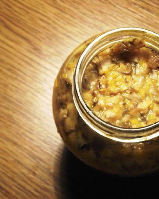 Рецепт консервированной грибной икры