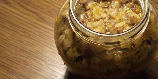 Рецепт консервированной грибной икры