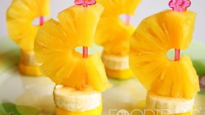 Рецепт фруктовых канапе с ананасами