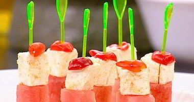 Рецепт Канапе Арбуз на шпажке