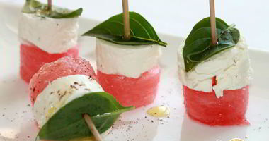 Рецепт Канапе с арбузом и фетой