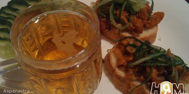 Рецепт канапе с икрой морского ежа