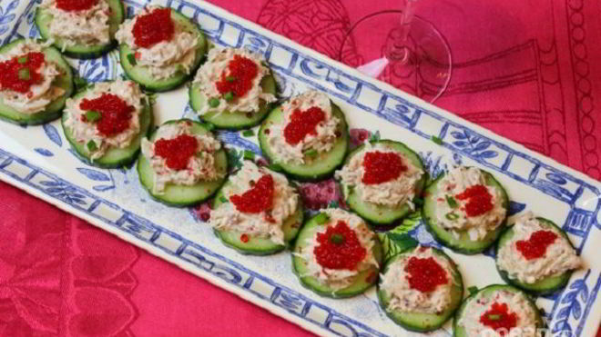 Рецепт канапе с крабовым мясом