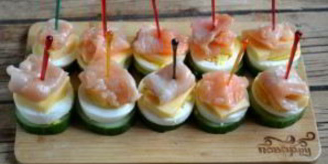 Рецепт канапе с красной рыбой