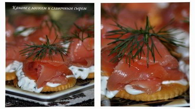 Рецепт канапе с лососем и сливочным сыром