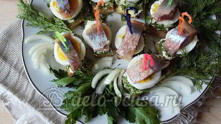 Рецепт Канапе с селедкой