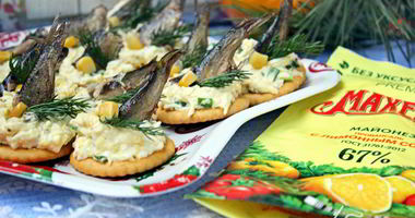 Рецепт Канапе со шпротами