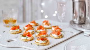 Рецепт Новогодних канапе с семгой