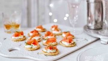 Рецепт Новогодних канапе с семгой