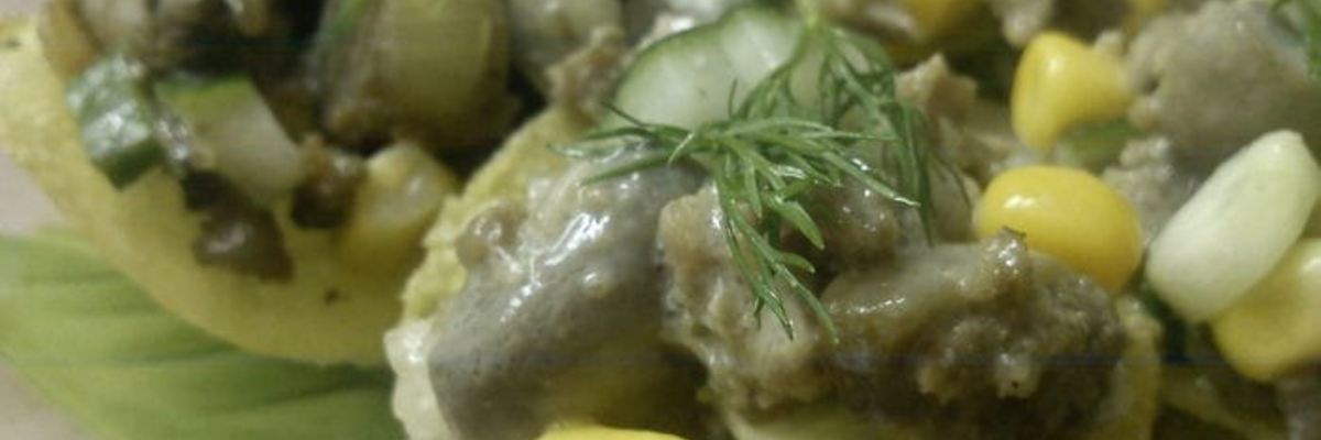 Рецепт Каноэ — грибов с мясным фаршем