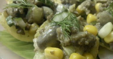 Рецепт Каноэ — грибов с мясным фаршем