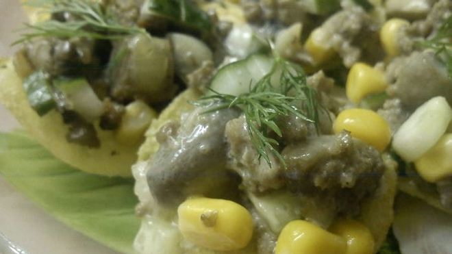 Рецепт каноэ — грибов с мясным фаршем