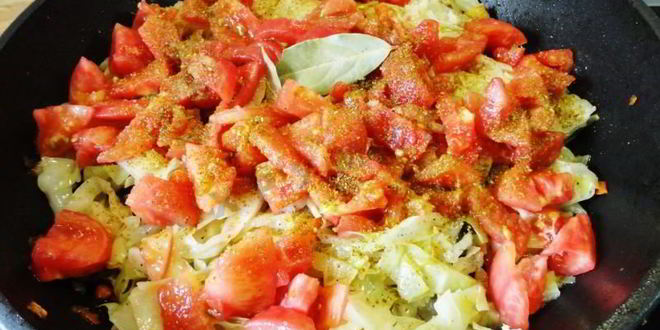 Рецепт капусты с баклажанами