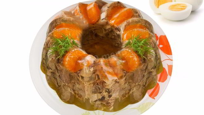 Рецепт холодца из куриных лапок с говядиной