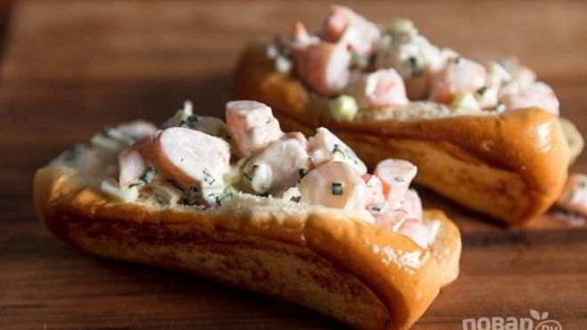 Рецепт хот-дога с креветками