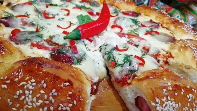 Рецепт суперсырной хот-дог-пицца