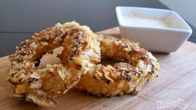 Рецепт луковых колец в панировке