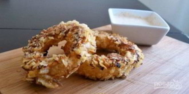 Рецепт луковых колец в панировке