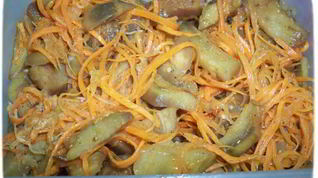 Рецепт Моркови с баклажанами по-корейски