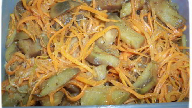 Рецепт моркови с баклажанами по-корейски
