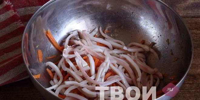 Рецепт моркови с кальмаром по-корейски