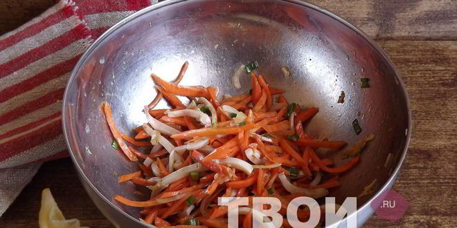Рецепт моркови с кальмаром по-корейски